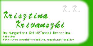 krisztina krivanszki business card